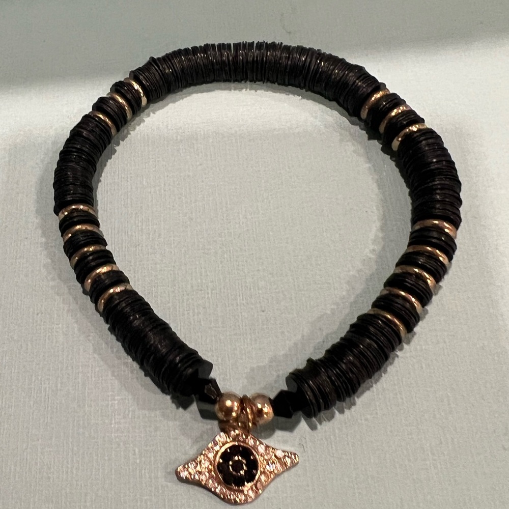 Black & Gold Evil Eye Bracelet